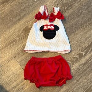 Disney Minnie Mouse Red and White Diaper Cover Set